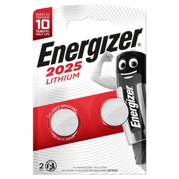 2x литиевая батарея Energizer CR2025 3V