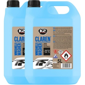 Жидкость для омывателя лобового стекла Winter K2 CLAREN - 22C ароматическая готовая к зиме 5л
