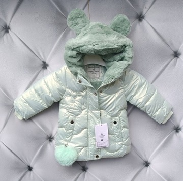 Зимняя куртка для девочек, пальто, мех, теплый, плюшевый мишка 1-5 tu5