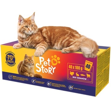 Petstory набор влажный корм кошка влажный корм 70% мясо смесь вкусов 40x100 г
