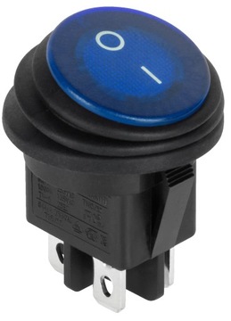 Переключатель синий круглый 20 мм герметичный DPST IP65 светодиодная подсветка