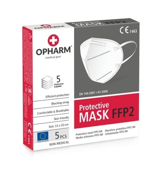 FFP2 защитная маска 5 шт. белая упаковка оптом
