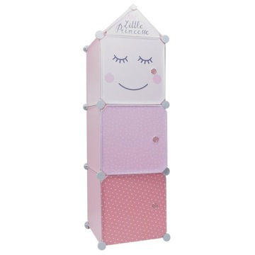 Модульная Книжная полка Cubes 3 для детской комнаты розовый
