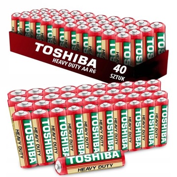 40x батареї Toshiba HEAVY DUTY батарея R6 AA 1,5 V палички набір