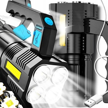 ВОЕННЫЙ ТАКТИЧЕСКИЙ ФОНАРЬ 2000LM С ПЕРЕЗАРЯЖАЕМОЙ МНОГОФУНКЦИОНАЛЬНОЙ USB-ЛАМПОЙ