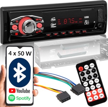 АВТОМОБИЛЬНЫЙ РАДИОПРИЕМНИК BLUETOOTH 1-DIN USB SD AUX MP3 LCD МИКРОФОН ПУЛЬТ ДИСТАНЦИОННОГО УПРАВЛЕНИЯ КОМПЛЕКТ