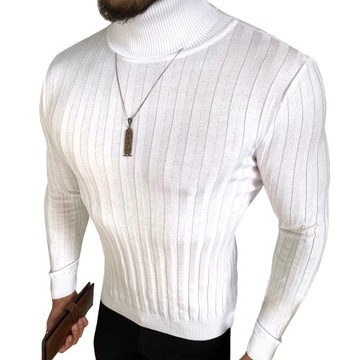 Чоловічий светр з високим коміром Slim fit Athletic Elastic
