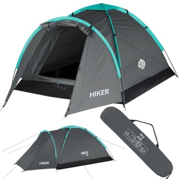 NILS палатка для кемпинга на 2 человека водонепроницаемая + крышка