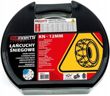 Цепи противоскольжения на колеса 12мм KN100 TÜV GS ÖNORM R14 R15 R16 R17 R18 R19