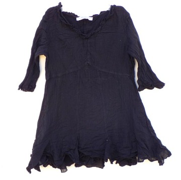 Туника блузка черная рюшами девичья Брейз. 98-104 см A2029