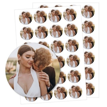 Весільні наклейки для подяки з вашою фотографією фотонаклейки 48 шт. 5x5
