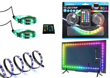 СВІТЛОДІОДНА СТРІЧКА RGB 5 В З ПУЛЬТОМ ДИСТАНЦІЙНОГО КЕРУВАННЯ USB ДЛЯ ПІДСВІЧУВАННЯ ТЕЛЕВІЗОРА