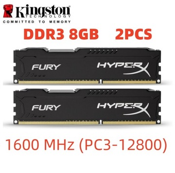 HyperX FURY DDR3 16GB 2X 8GB 1600MHz PC3-12800 Desktop RAM DIMM 240PINS