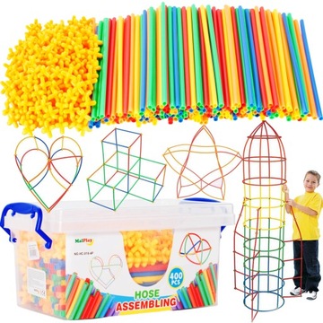 Строительные блоки соломинки строительные палочки трубки набор 400EL коробка для детей