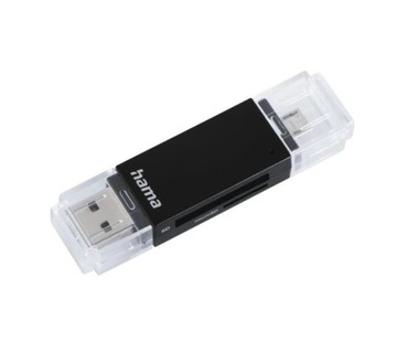 Устройство чтения карт памяти Hama Basic SD / MicroSD 2в1 OTG черный