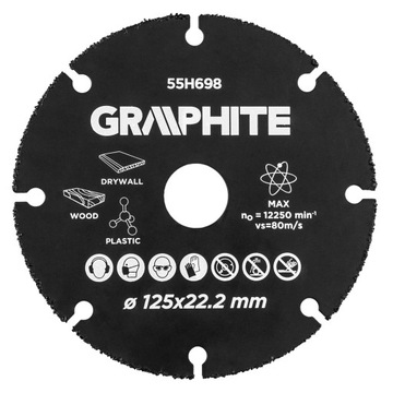 Graphite 55h698 ріжучий диск HM для дерева і пластика 125 мм