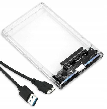 ПРОЗОРИЙ КОРПУС SSD 2,5 " HDD USB 3.0 SATA КИШЕНЮ + КАБЕЛЬ USB