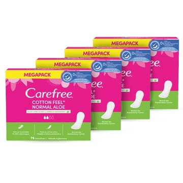 CAREFREE Cotton Feel Normal алое гігієнічні прокладки 76 шт. x 4 упаковки