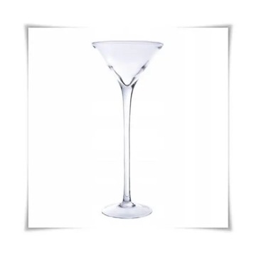 Стеклянная ваза на высокой ножке мартини H - 50 см D-
