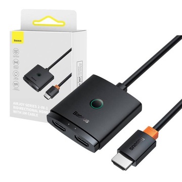 BASEUS АДАПТЕР КОНЦЕНТРАТОР СПЛИТТЕР 2В1 HDMI 2,0 С КАБЕЛЕМ 4K 60 ГЦ 1 М