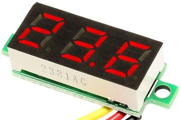 Измеритель напряжения светодиодный вольтметр 0-100 В постоянного тока Красный
