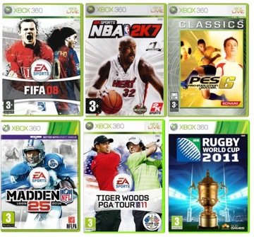 Набір спортивних ігор FIFA / NBA / PES / MADDEN XBOX 360 6-ігор