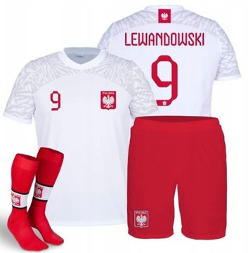 Футбольна форма Lewandowski Польща футболка + Шорти + гетри R. 128