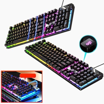 ЧОРНА КЛАВІАТУРА З ПІДСВІЧУВАННЯМ RGB ДЛЯ ІГОР ЗІ СВІТЛОДІОДНИМ ПІДСВІЧУВАННЯМ