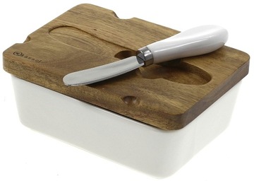 Масленка масленка фарфоровая смазка нож белая древесина Кассель