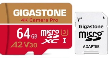 Gigastone камера 4K Pro Micro SD карта 64 ГБ SD адаптер для GoPro 95/35 МБ / с.