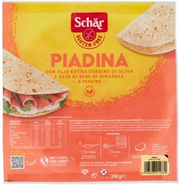 Schar Tortilla piadina безглютеновая итальянская сертифицированная нежная вкусная