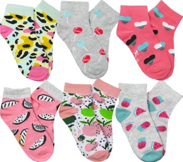 27-30 набір 6X шкарпетки для дівчаток короткі бавовняні шкарпетки