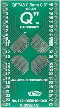 QFP48, LQFP48, TQFP48 0.50 мм для DIP 0.6 " 1.27 мм