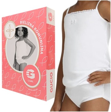 Комплект нижнего белья для причастия для девочки блузка трусы белый KK01 RU 146