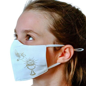 Біла дитяча маска для причастя з регулюванням IHS