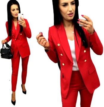 Женский костюм женские костюмы Костюм блейзер брюки красный XL