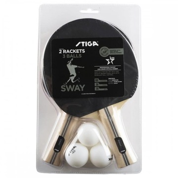 STIGA SWAY Table Tennis Set - 2 Bats, 3 balls