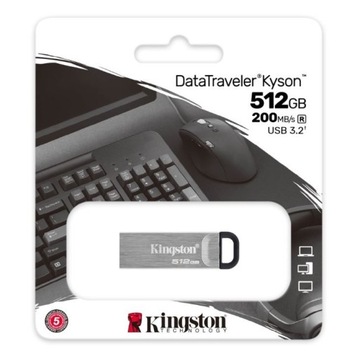 Kingston флешка Kyson DTKN 512 ГБ USB 3.2 200 МБ / с.