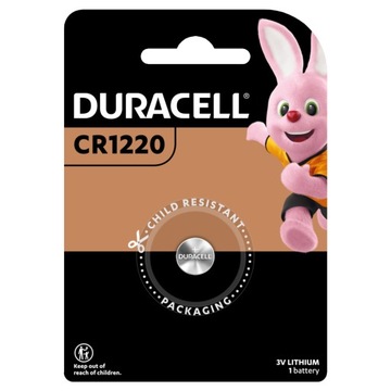 1x міцна літієва батарея DURACELL 3V CR 1220