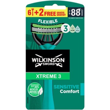 8X безопасная бритва WILKINSON Xtreme 3 Comfort Sensitive