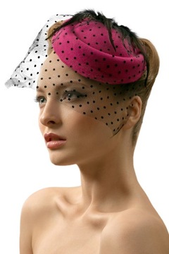 Женская шляпа-вуалетка с вуалью из фетра в стиле ретро