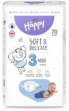 Подгузники Bella Baby Happy Bella Happy размер 3 5-9 кг 70 шт. Памперсы