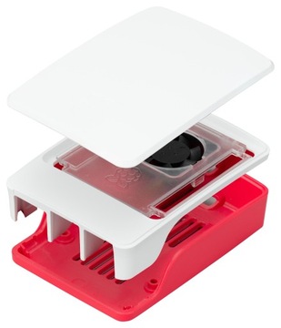 Официальный корпус Raspberry Pi 5-белый и красный с вентилятором