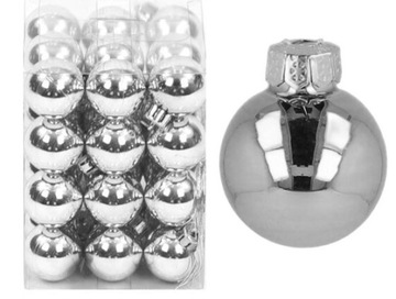 Рождественские шары пластиковые рождественские украшения 2.5 cm 36pcs серебро