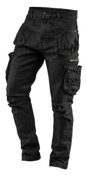 Рабочие брюки джинсовые, черные, 5 карманов