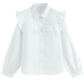 Cool Club белая рубашка для девочек с оборками 140