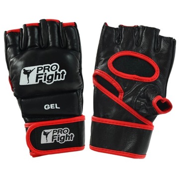 Перчатки MMA перчатки Profight кожа черный M