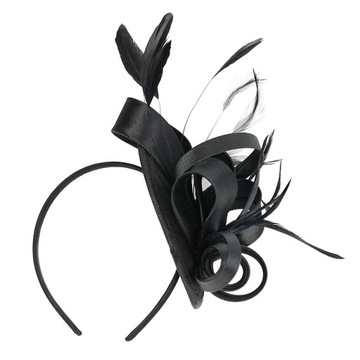 Женская повязка-чародей с перьями черный