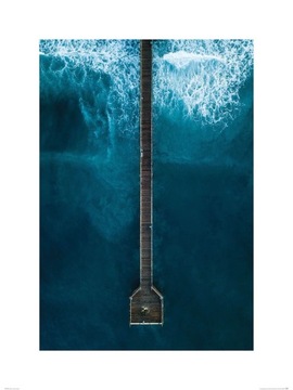 Пирс на бурном море волны репродукция 60x80 см