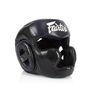 Fairtex боксерский шлем HG13 черный / синий L